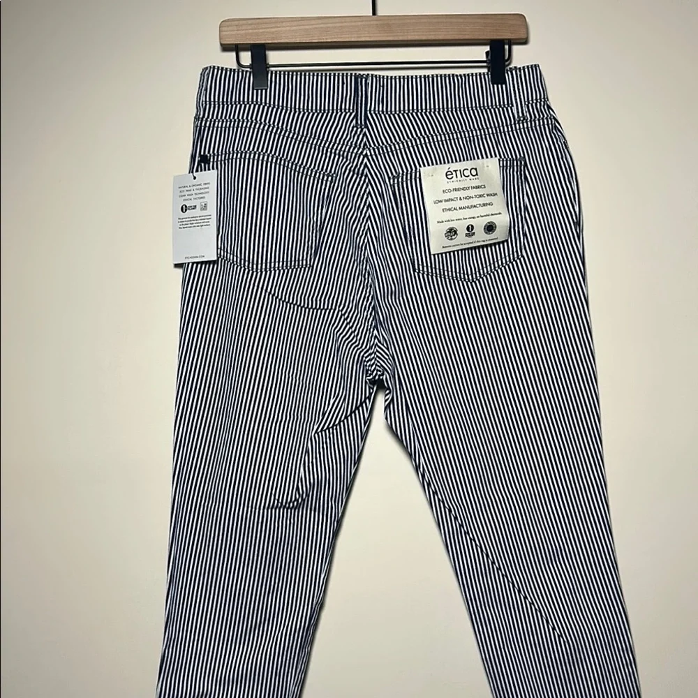 Ética Striped Blue and White Pants Size 4 New With Tags - Picture 6 of 7